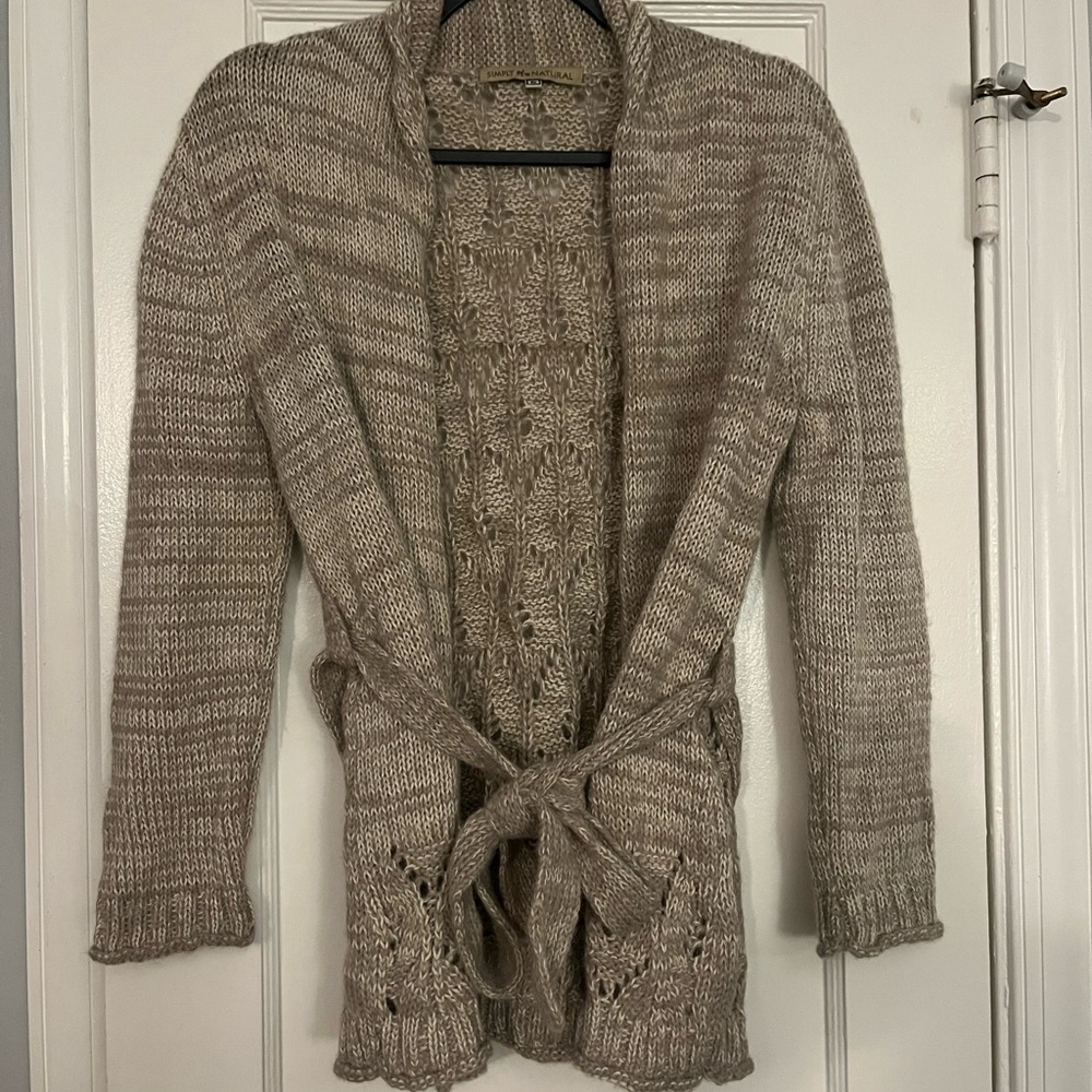 Cozy Tan Simply Natural 100% baby alpaca cardigan